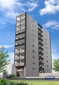 事業用不動産、福岡市西区姪の浜三丁目BLD.外観パース